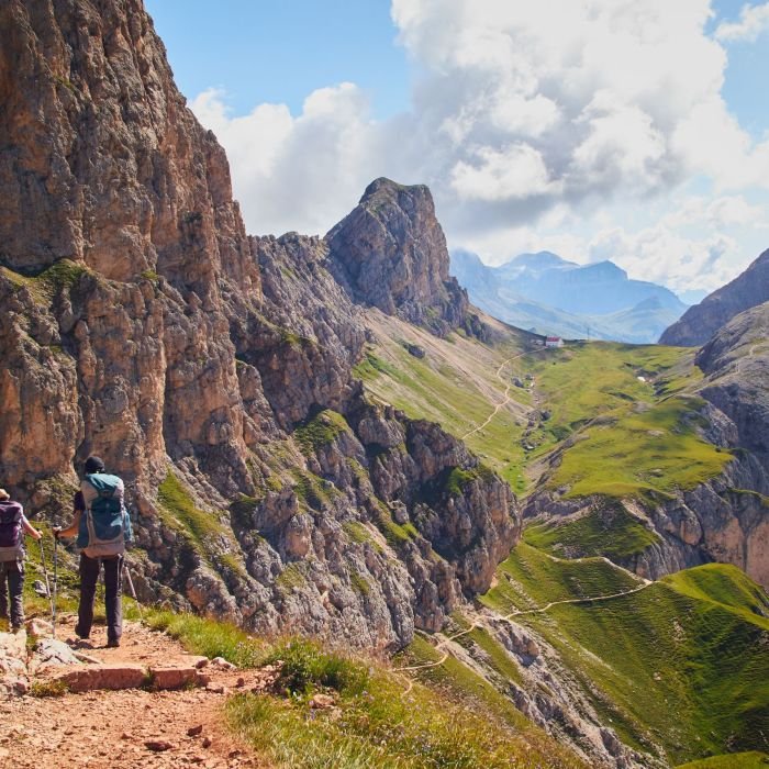 group of people hiking